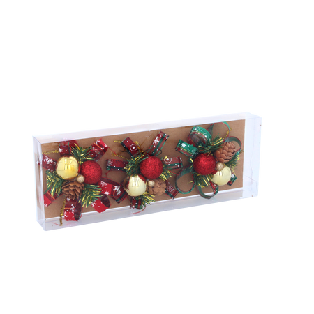 KPL. 3 DECORAȚII CRĂCIUNULUI - CONUS 10 CM MIX 2 MODELE *6028