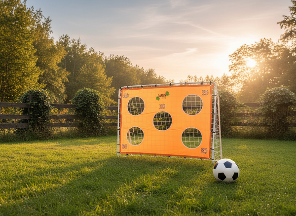 BRAMKA PIŁKARSKA "CHAMPIONS" Z SIATKĄ I MATĄ CELOWNICZĄ - 213 x 152 x 75 CM