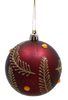 SET OF 6 CHRISTMAS BAUBLES DARK RED 8 CM