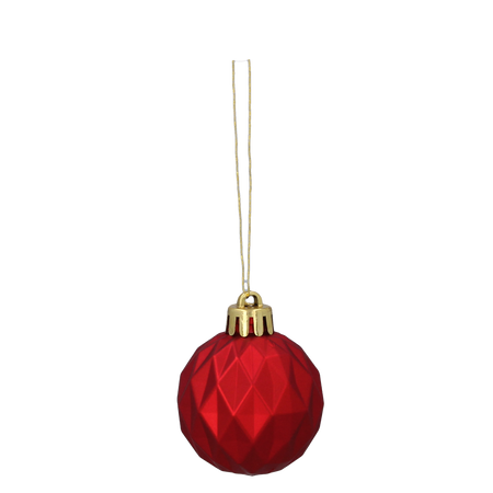 SET OF 47 BAUBLES 4-6 CM RED/GOLD/SILVER MIX DESIGNS