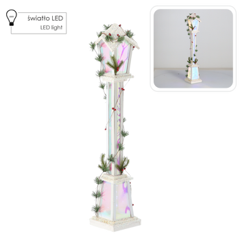 Vianočná biela LED lampa 18 x 18 x 100 CM *5164