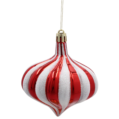 SET OF 6 CHRISTMAS TREE ORNAMENTS - STREAMERS MIX OF COLORS 8 CM