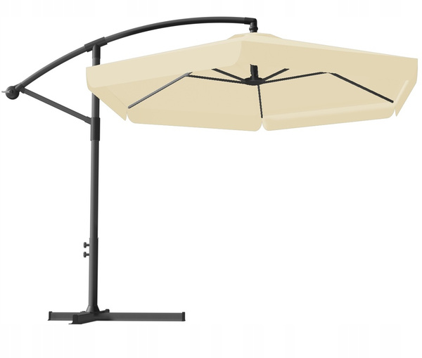 GARDEN UMBRELLA 3 M BEIGE "BANANA" WITH COVER WITH LED