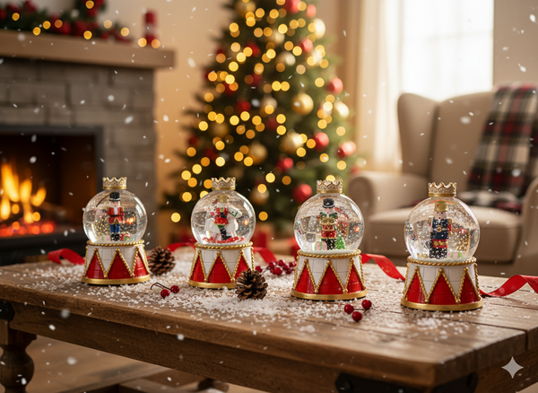 CHRISTMAS SNOW GLOBE - NUTCRACKER 5.5 x 5 x 9 CM MIX OF DESIGNS disp=12pcs *5683