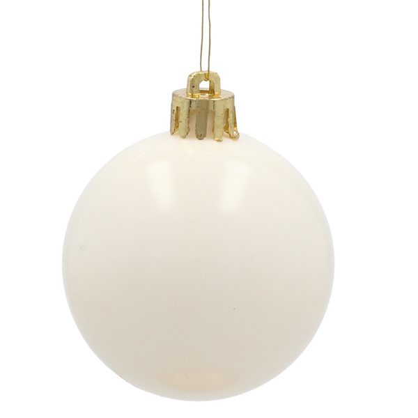 SET OF 30 ORNAMENTS 6 CM IN TUBE CHAMPAGNE/GRAY/WHITE