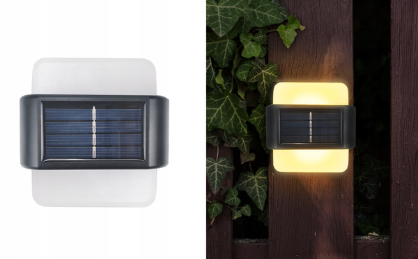 KPL.2 LAMPEK SOLARNYCH - KINKIET 9 x 9 x 2,3 CM ARRAS LED CIEPŁY BIAŁY *3736