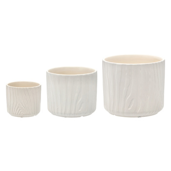 ZESTAW 4 OSŁONEK CERAMICZNYCH NA DONICZKI - BIAŁE