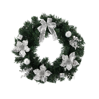 Vianočný veniec 40 cm strieborný *2286