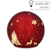 GLASS BAUBLE - RED CHRISTMAS TREE 12 x 11 CM