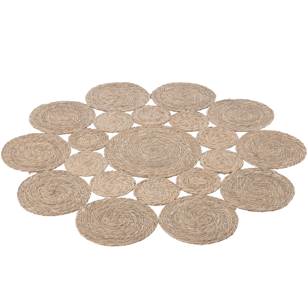 ROUND MAT 120 CM MADE OF SEAGRASS - FLOWER