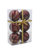 KPL. 6 BOMBONELE DE CRĂCIUN BURGUND 8 CM MIX DE MODELE *5843