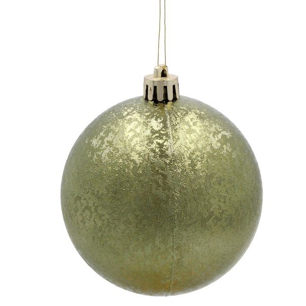 SET OF 6 BAUBLES 8 CM OLIVE/COPPER/GRAPHITE
