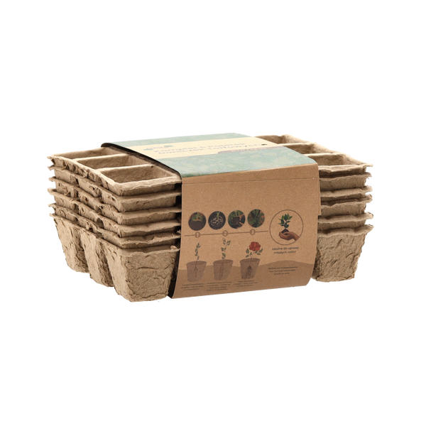 SADA 6 PALET TORFOVÝCH KVĚTINÁČŮ 21 x 17 x 4,5 CM