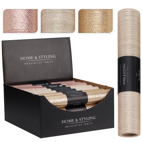 TKANINA DEKORACYJNA ROLKA 20 x 3 CM 3 KOLORY *0379