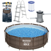 RATTAN FRAME POOL 3.66 X 1 M (POOL, FILTER PUMP, LADDER)