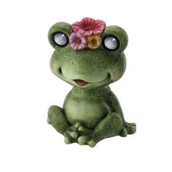 GARDEN FIGURINE - FROG WITH GLOWING EYES 30,5 x 22,5 x 37,5 CM LED