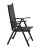 KRZESŁO OGRODOWE SKŁADANE ALUMINIUM 66 x 56 x 107 CM CZARNE