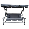 HUŚTAWKA OGRODOWA 210 x 120 x 170 cm ANTRACYT Z FUNKCJĄ LEŻANKI