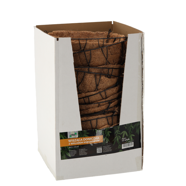 GHIVECHE PENDUL CU INSERT din FIBRA DE COCOS 30,5 x 15 CM *5547