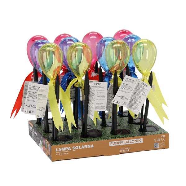 SOLAR BALLOON LIGHT LED 9 x 6 x 44 CM MIX COLORS
