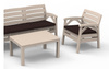 ZESTAW MEBLI OGRODOWYCH CAPPUCCINO "SANTANA" (2x FOTEL, ŁAWKA 3os.)