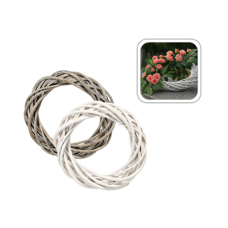 WIANEK WIKLINOWY 20 CM BIAŁY / SZARY *9340