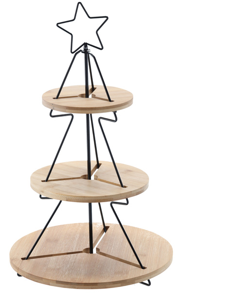 3-TIER BAMBOO-METAL TREE TRAY 28X45 CM