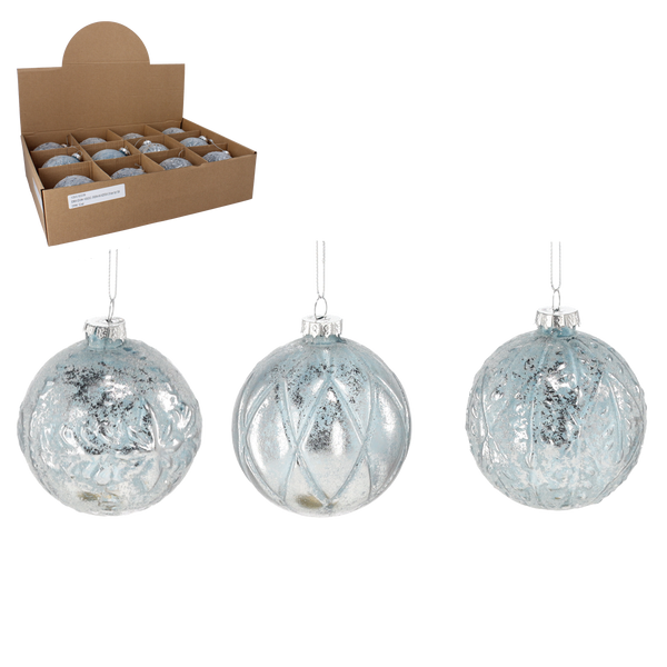 GLASS BAUBLE - COPPER MIX DESIGNS 8 CM