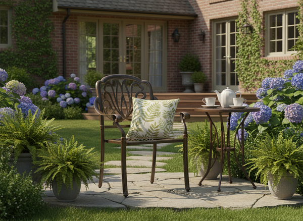 KRZESŁO ALUMINIOWE "HASTINGS" ANTYCZNY BRĄZ 65 x 64 x 92 CM