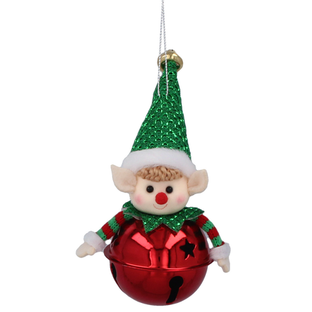OZDOBA CHOINKOWA - DZWONECZEK ELF MIX WZORÓW 5 x 12 CM opak=8szt *8525