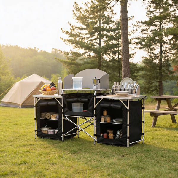 BUCĂTARIE CAMPING TURISTICĂ FOLDABILĂ 175 x 40 x 111 CM *8418