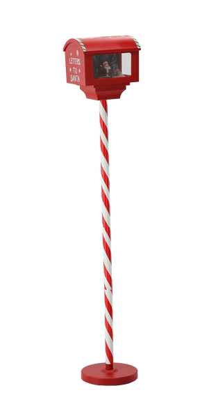 ŚWIĄTECZNA SKRZYNKA POCZTOWA 27 x 20 x 150 CM Z POZYTYWKĄ LED CZERWONA *7700