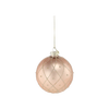 GLASS BAUBLE - BEIGE MIX DESIGNS 8 CM
