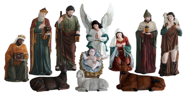 SET OF 11 CHRISTMAS FIGURES 150 CM RESIN