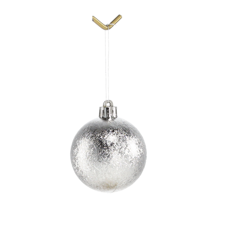 KPL. 9 DECORAȚII 6 CM ROȘU/ALBASTRU/ARGINTIU *7634