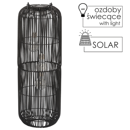 SOLAR LANTERN BLACK 62 CM