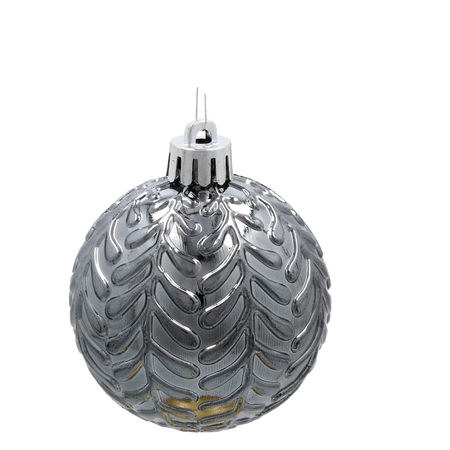 SET OF 24 ORNAMENTS 6 CM CHAMPAGNE/GRAY/WHITE