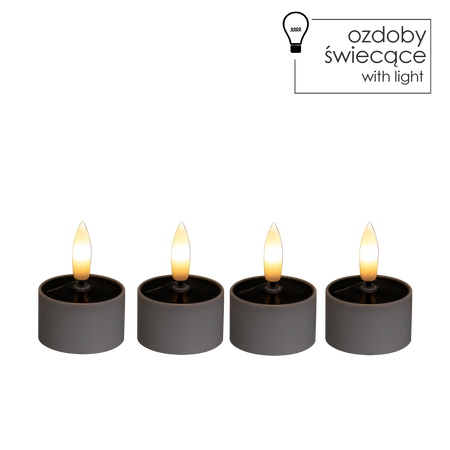 SADA 4 SOLÁRNÍCH SVĚTEL TEALIGHT 4 X 2,5 CM/5 CM *9445