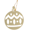 SET OF 3 CHRISTMAS DECORATIONS - GOLD BAUBLE 8 x 6 CM