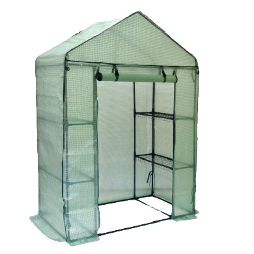 SZKLARNIA OGRODOWA Z PÓŁKAMI ZIELONA 140 x 73 x 200 CM *5477