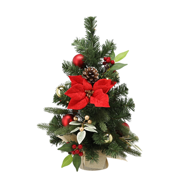 CHRISTMAS TREE LED 50 CM RED-GOLD