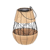 SOLAR LANTERN METAL - BLACK-BEIGE 32 CM