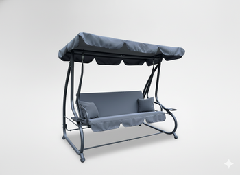 HUŚTAWKA OGRODOWA 210 x 120 x 170 cm ANTRACYT Z FUNKCJĄ LEŻANKI