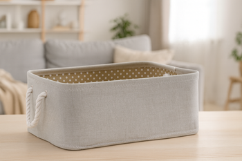 RECTANGULAR BASKET BEIGE SIZE M