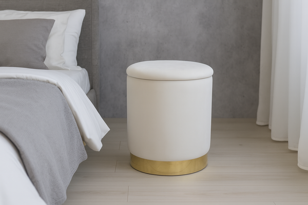 ROUND POUF 28 X 42 CM CREAM