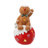 FIGURKA BOŻONAR. - PIERNIKOWY LUDZIK SIEDZĄCY NA BOMBCE 19 X 17 X 35 CM LED *0974