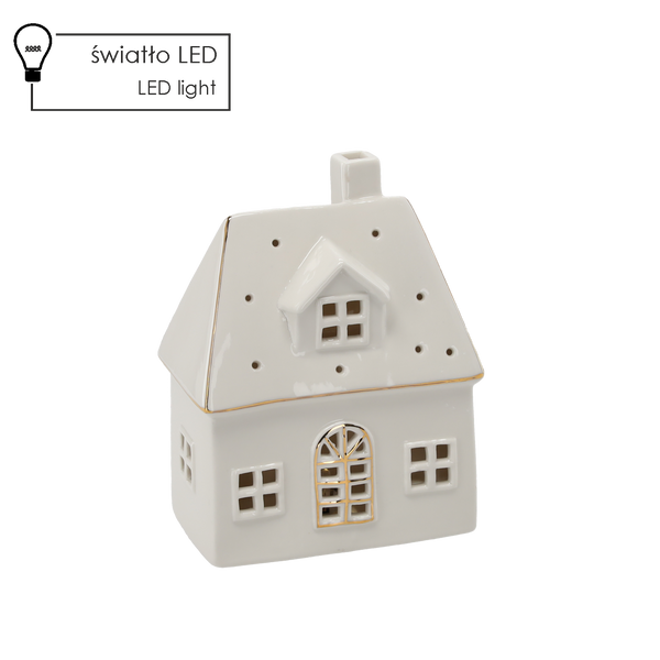 FIGURKA BOŽONAR. - KERAMICKÝ DOMČEK 13,5 X 8 X 17,2 CM LED balenie=2ks *1230