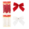 SET OF 12 CHRISTMAS BOWS RED/WHITE