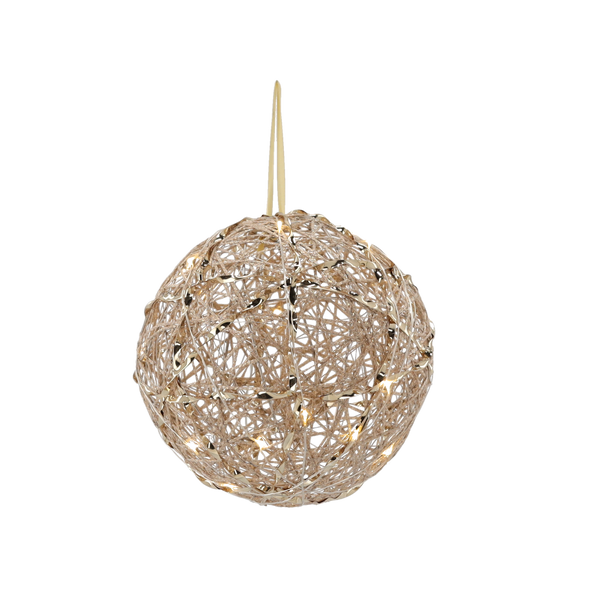 CHRISTMAS DECORATION - LED BALL 20 CM CHAMPAGNE GOLD