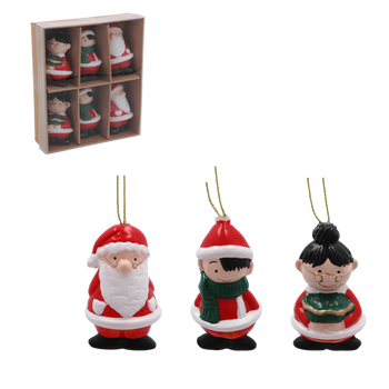 SET OF 6 CHRISTMAS ORNAMENTS - MIX OF PATTERNS 7CM